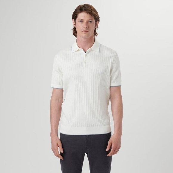 Bugatchi Stripe Stitch Three Button Polo Sweater Size XL - Picture 1 of 10